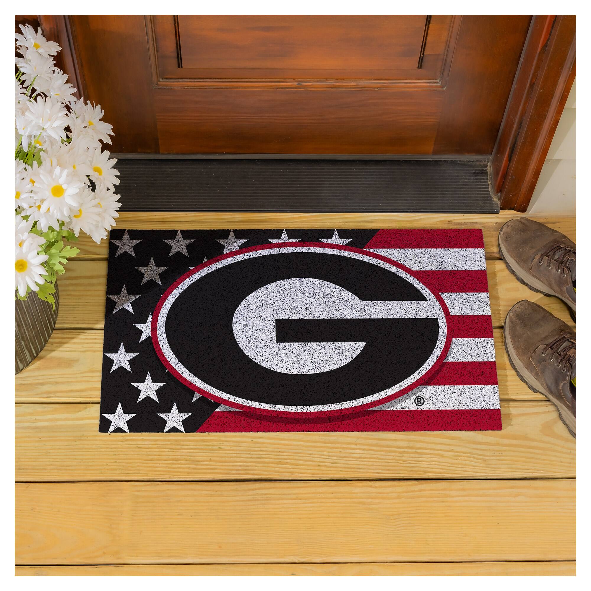 Alt View 3. Evergreen Enterprises - Georgia Bulldogs 16" x 28" Stars & Stripes Patriotic Turf Mat - Multicolor.