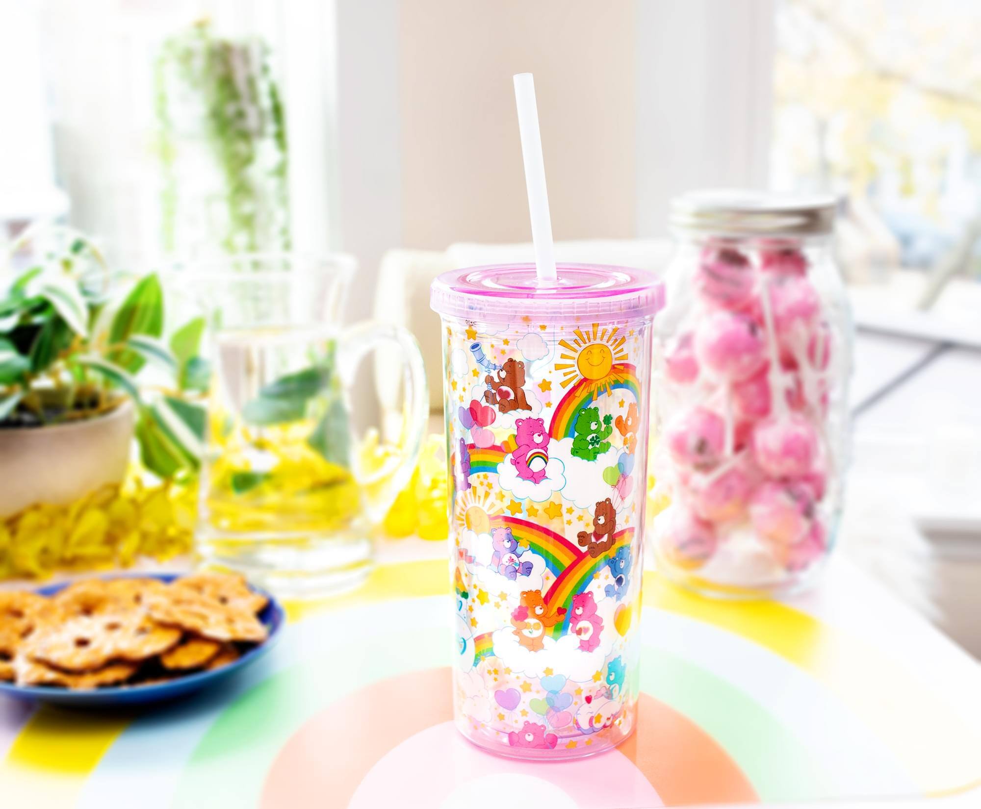 Alt View 2. Care Bears - Care Bears Rainbow Stars Carnival Cup With Lid and Straw | Holds 20 Ounces - Yellow.