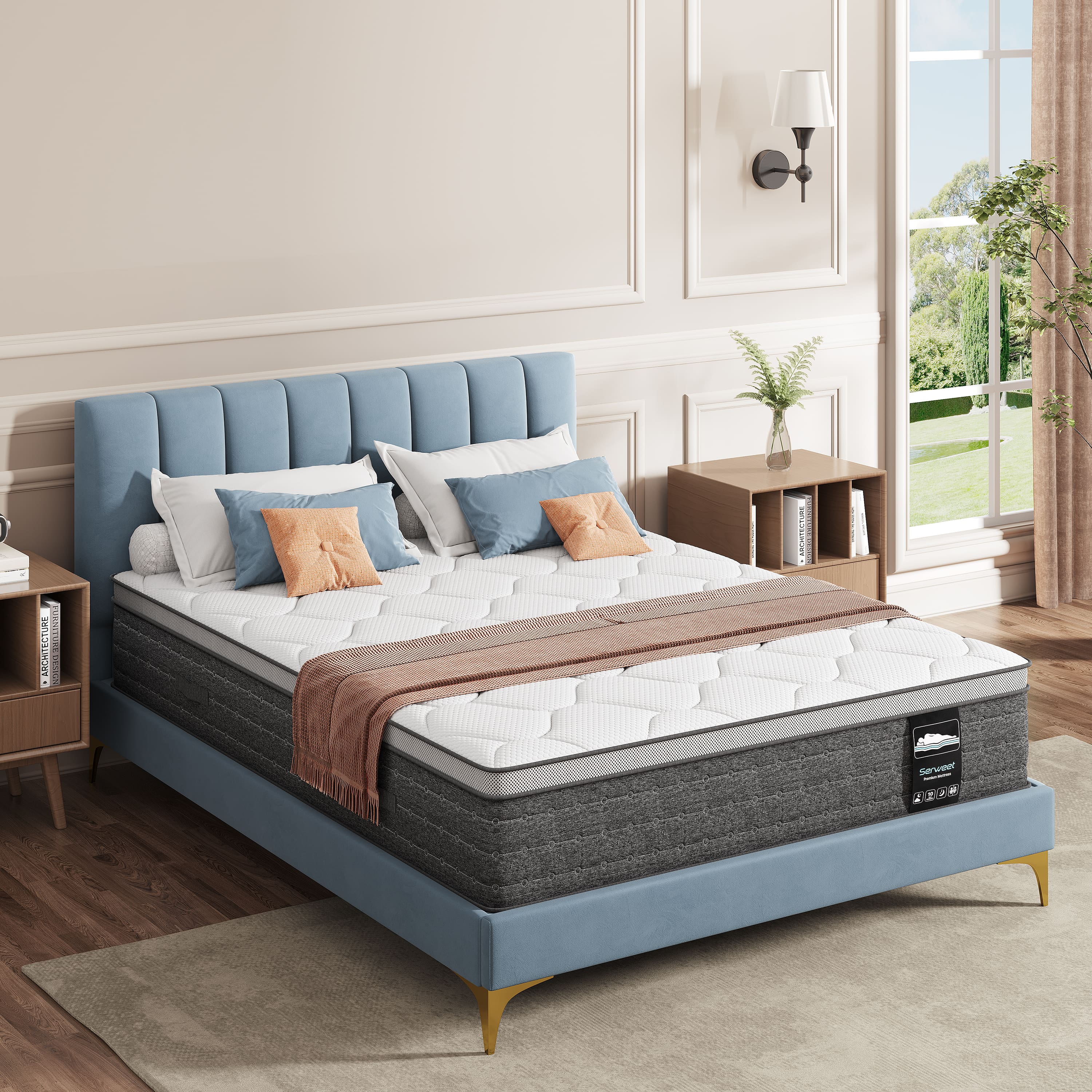Serweet - 14 inch 5-Zone Mattress King - Gray