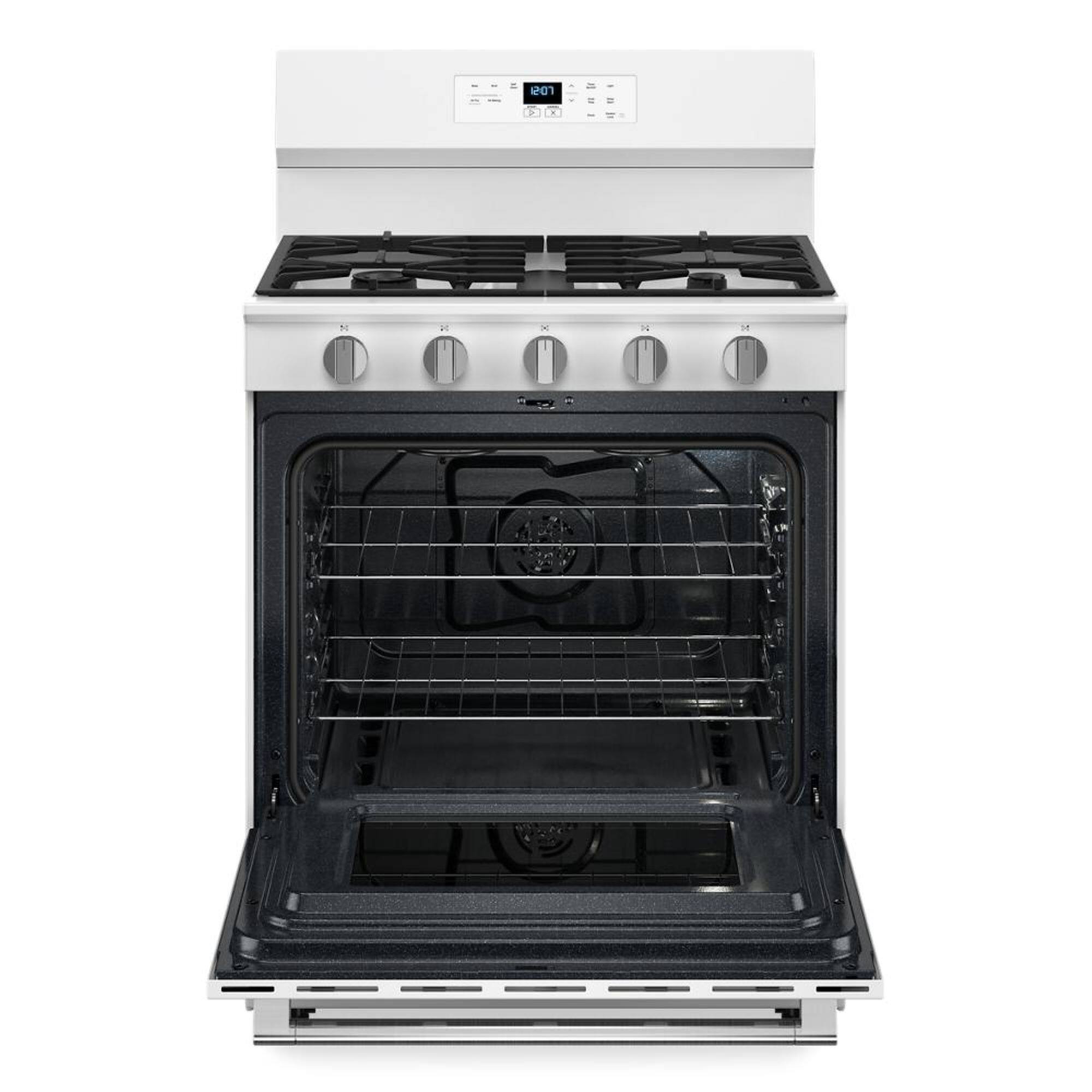 Angle. Maytag - 30-Inch Wide Gas Range With No Preheat Air Fry and Air Baking - 5.0 cu. Ft. - White.