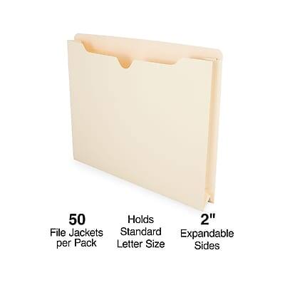 50 File Jackets per Pack  
Holds Standard Letter Size  
2" Expandable Sides