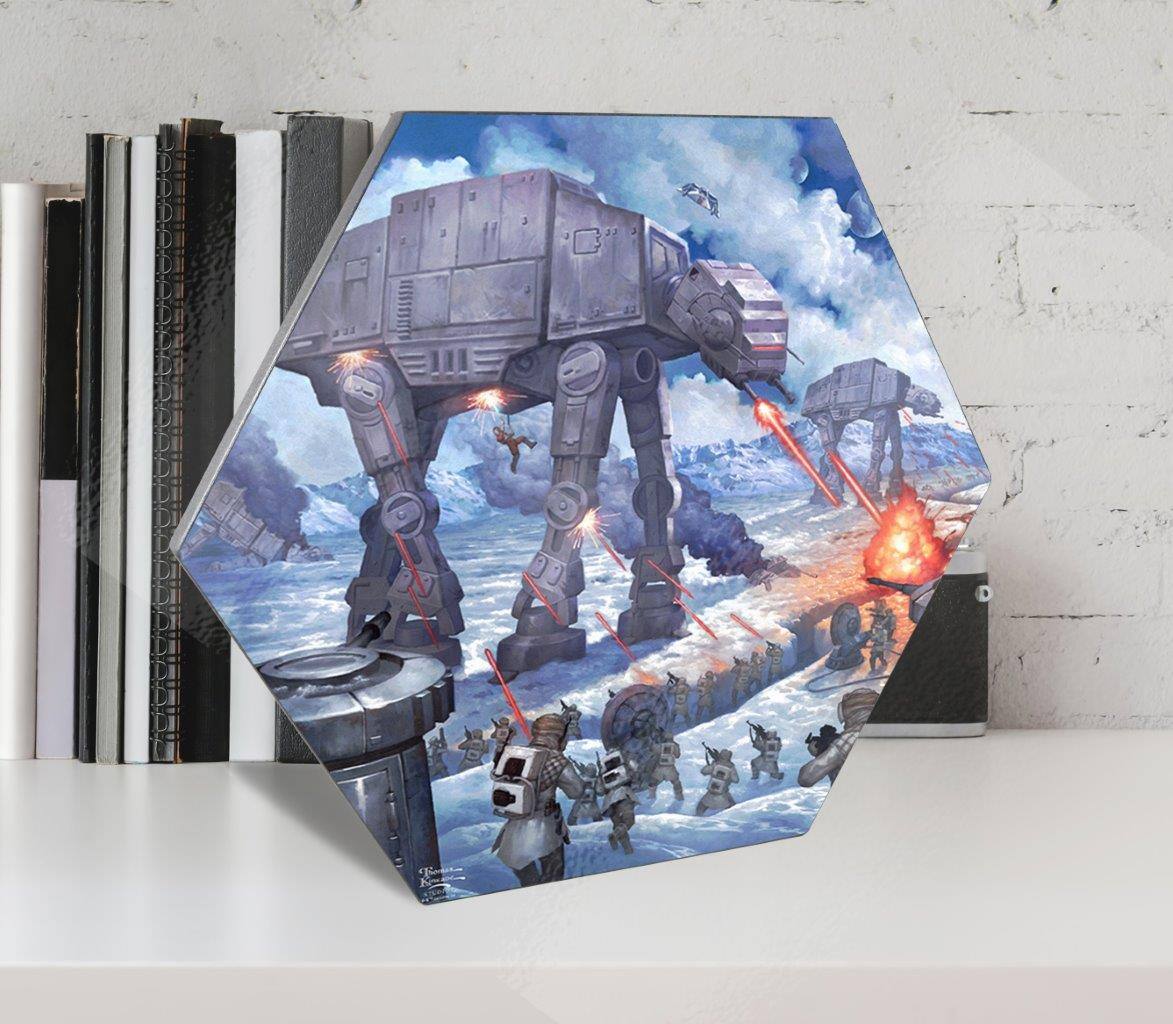 Left. Trend Setters - Star Wars (The Battle of Hoth) KNEXAGON® Wood Print - Multicolor.