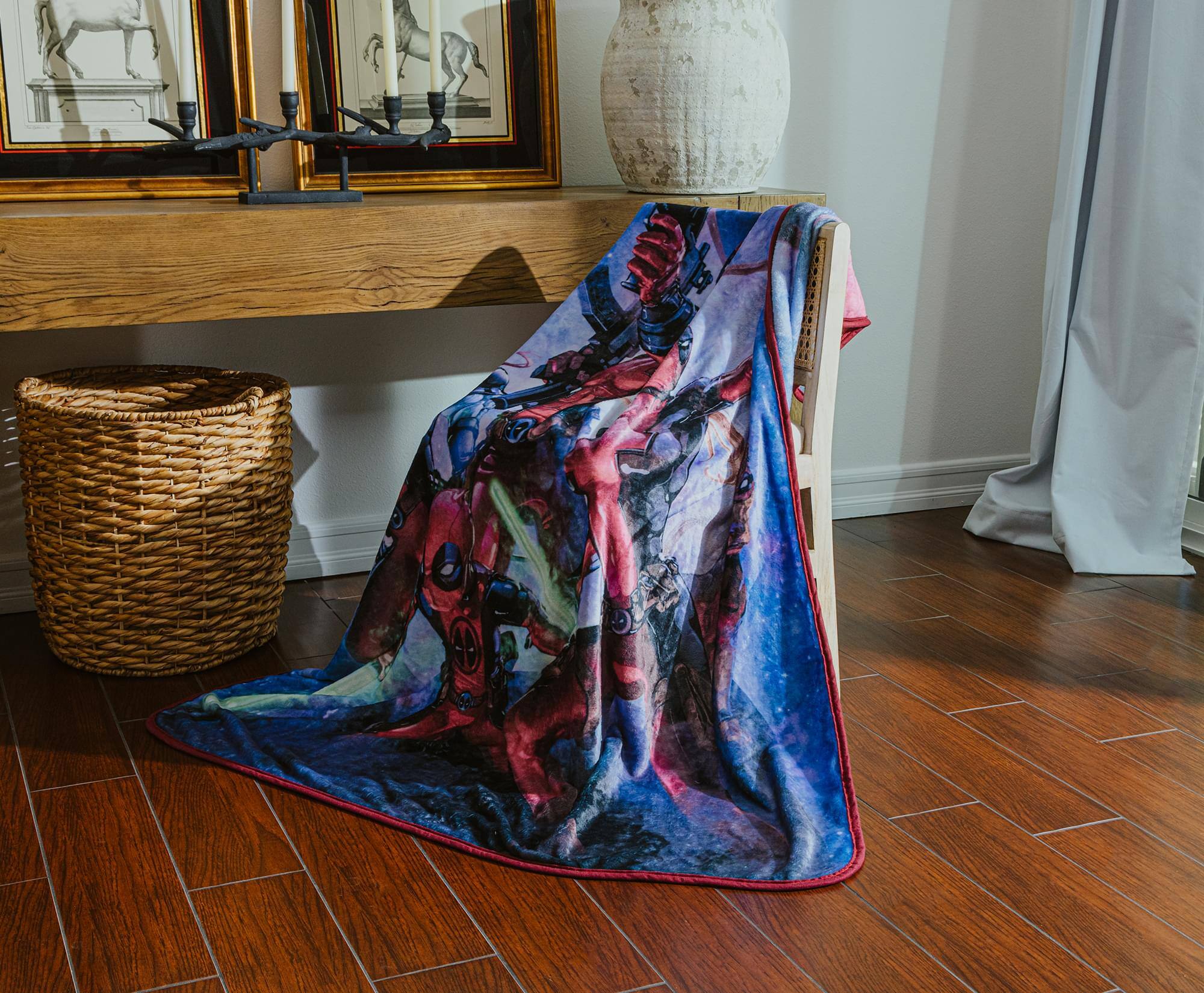 Alt View 5. Marvel - Marvel Comics Deadpool Corps Raschel Throw Blanket | 50 x 60 Inches - Blue.