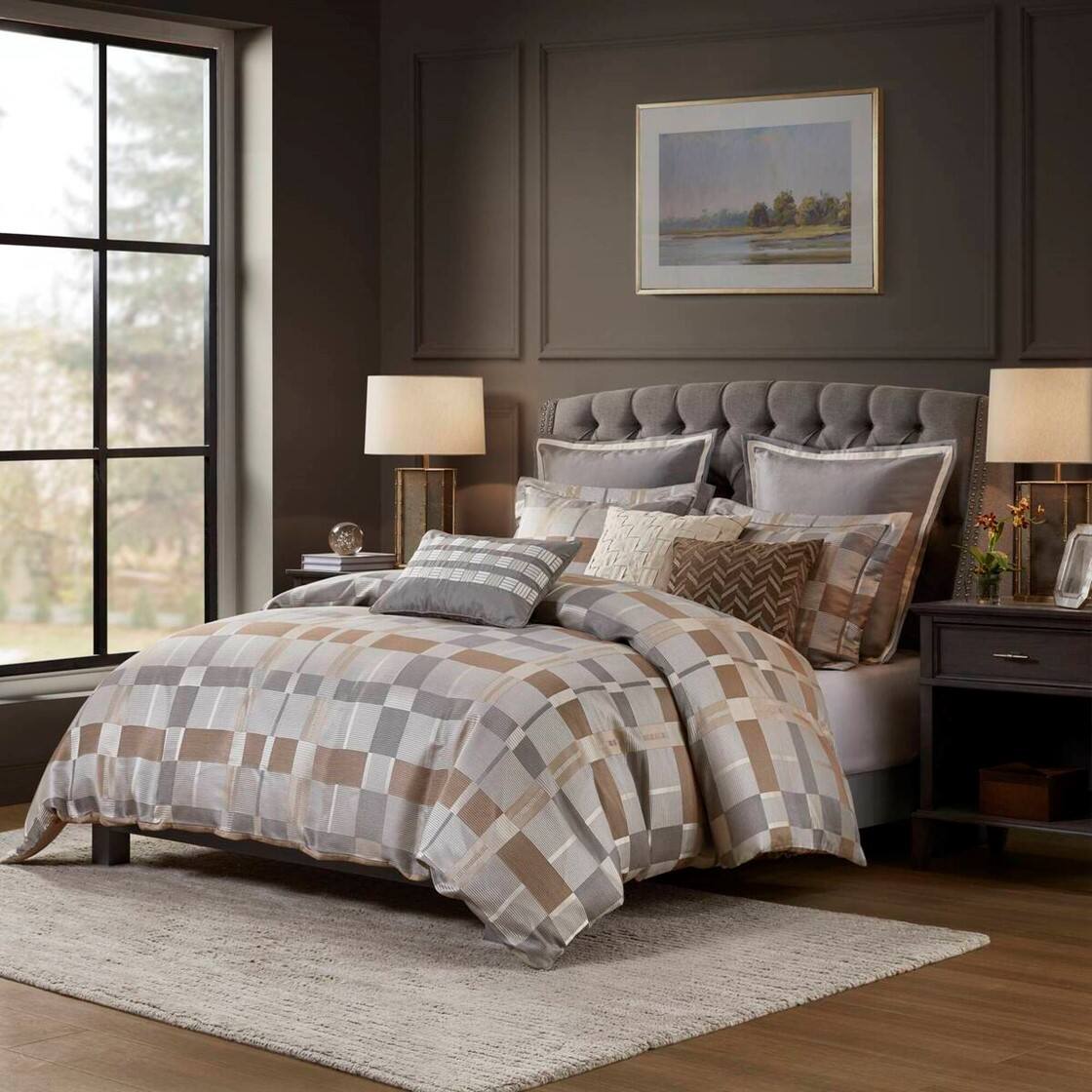 Alt View 1. Gracie Mills - Gracie Mills Rylee 8-Piece Oversized Comforter Set - Taupe.