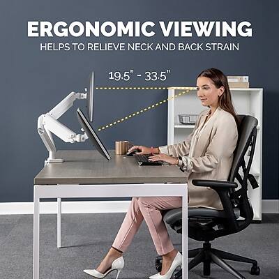 ERGONOMIC VIEWING  
HELPS TO RELIEVE NECK AND BACK STRAIN  

19.5" - 33.5"