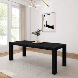 Plank+Beam - Modern Dining Table (84in / 2134mm), Wirebrush Black - Black Wirebrush