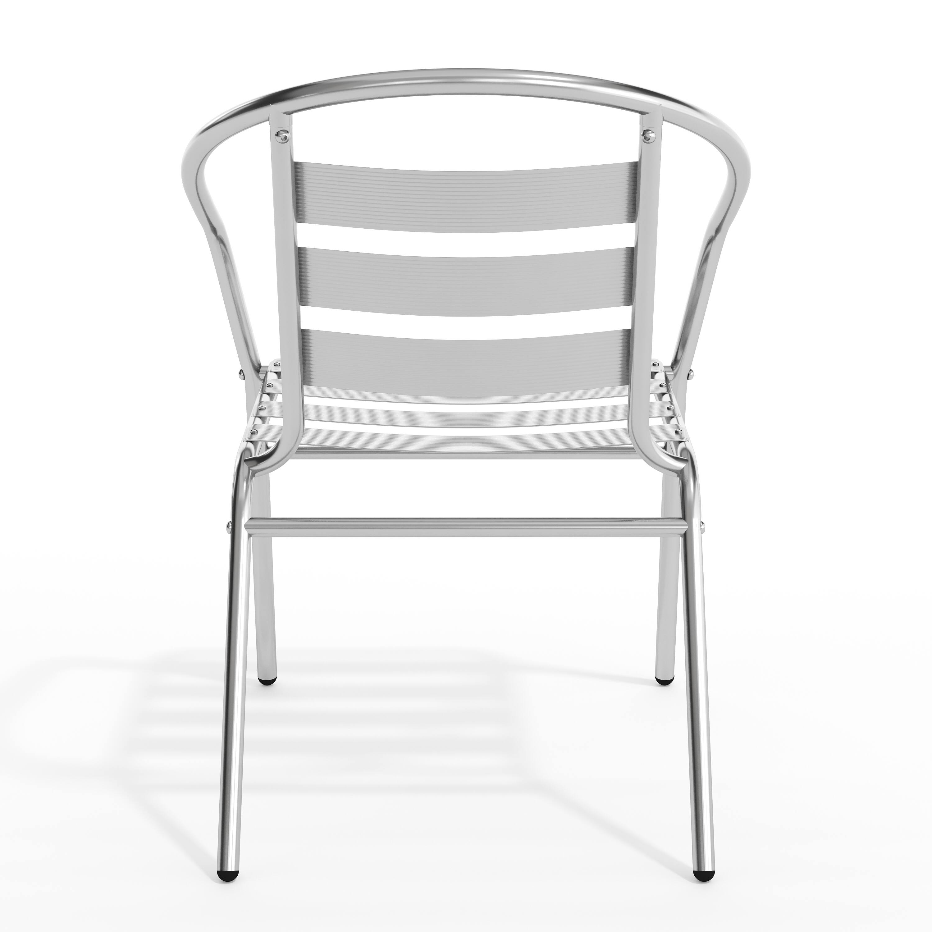 Alt View 7. Emma + Oliver - Aluminum Commercial Indoor-Outdoor Restaurant Stack Chair with Triple Slat Back - Aluminum.