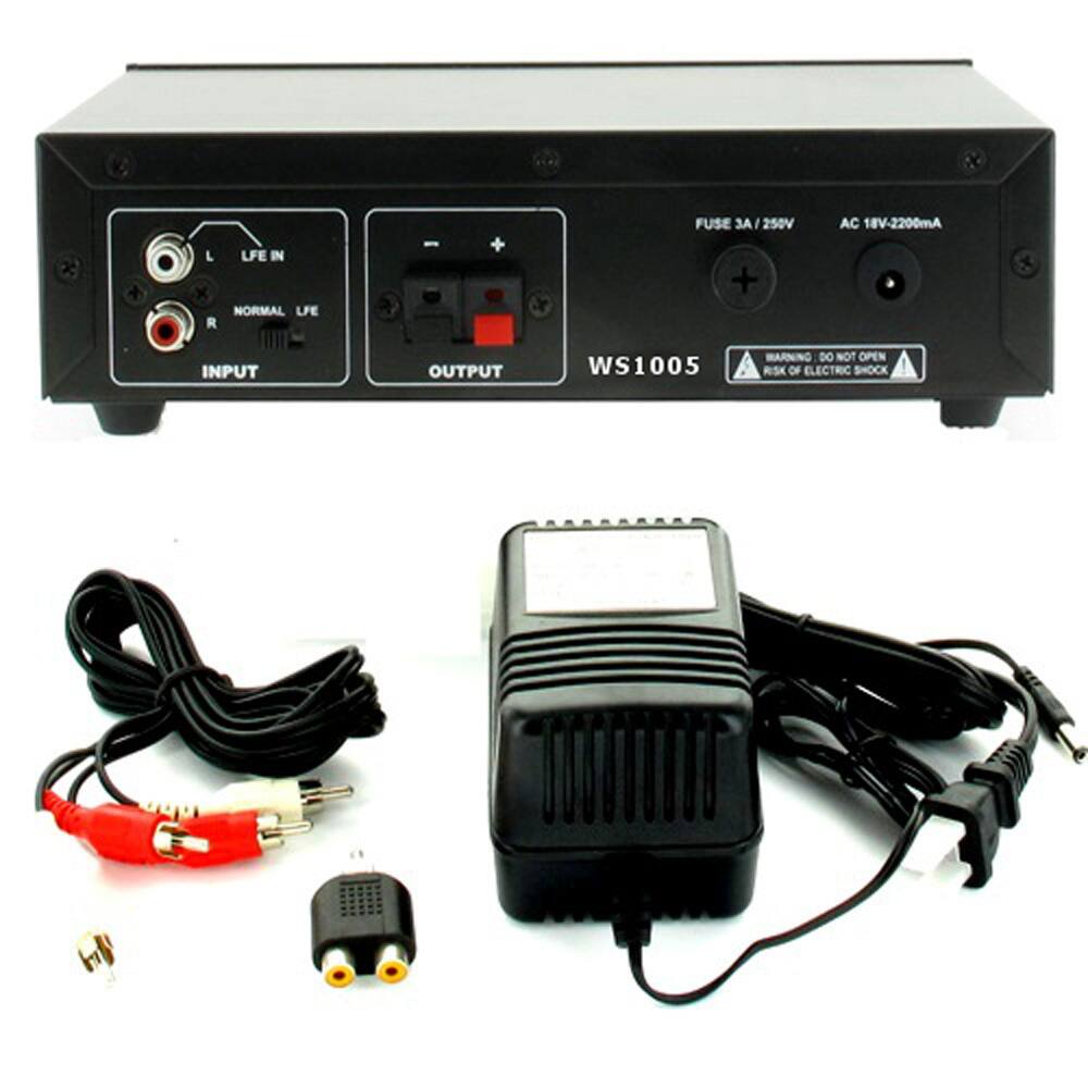 LFE IN  
NORMAL LFE  
INPUT  

OUTPUT  

FUSE 3A / 250V  
AC 18V-2200mA  

WS1005  

WARNING: DO NOT OPEN  
RISK OF ELECTRIC SHOCK