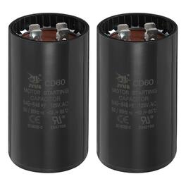 Unique Bargains - 2pcs CD60 Capacitor 540-648 Mfd, 125 VAC Run Motor Start for Electric Fan/Well Pump