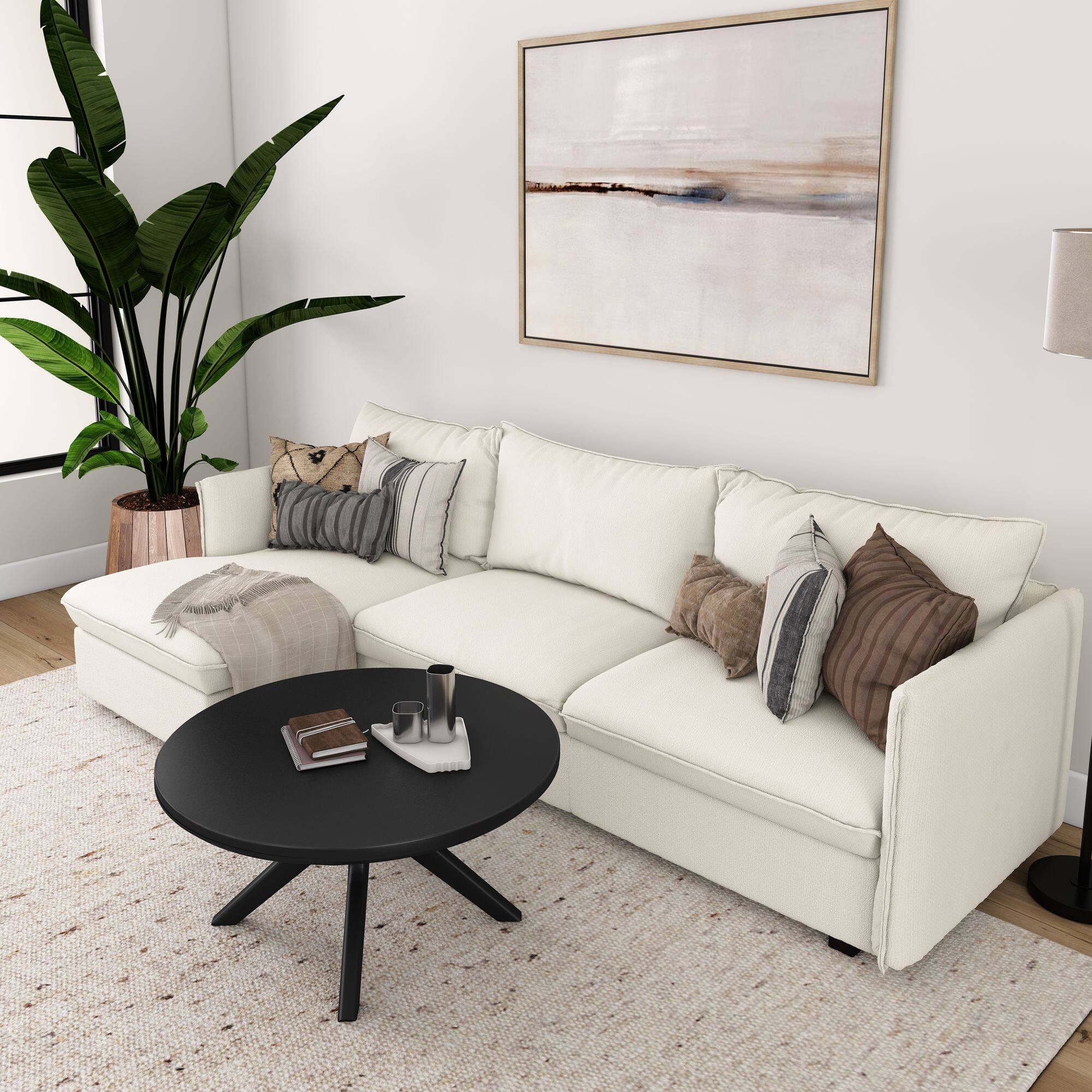 Alt View 4. Plank+Beam - Verso Round Coffee Table (36in x 36in / 910mm x 910mm), Black - Black.