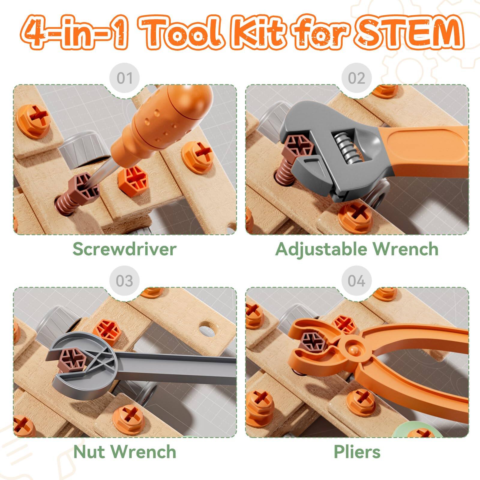 CUTE STONE 158PCS Kids Tool Set with Toy Drill - Best Buy