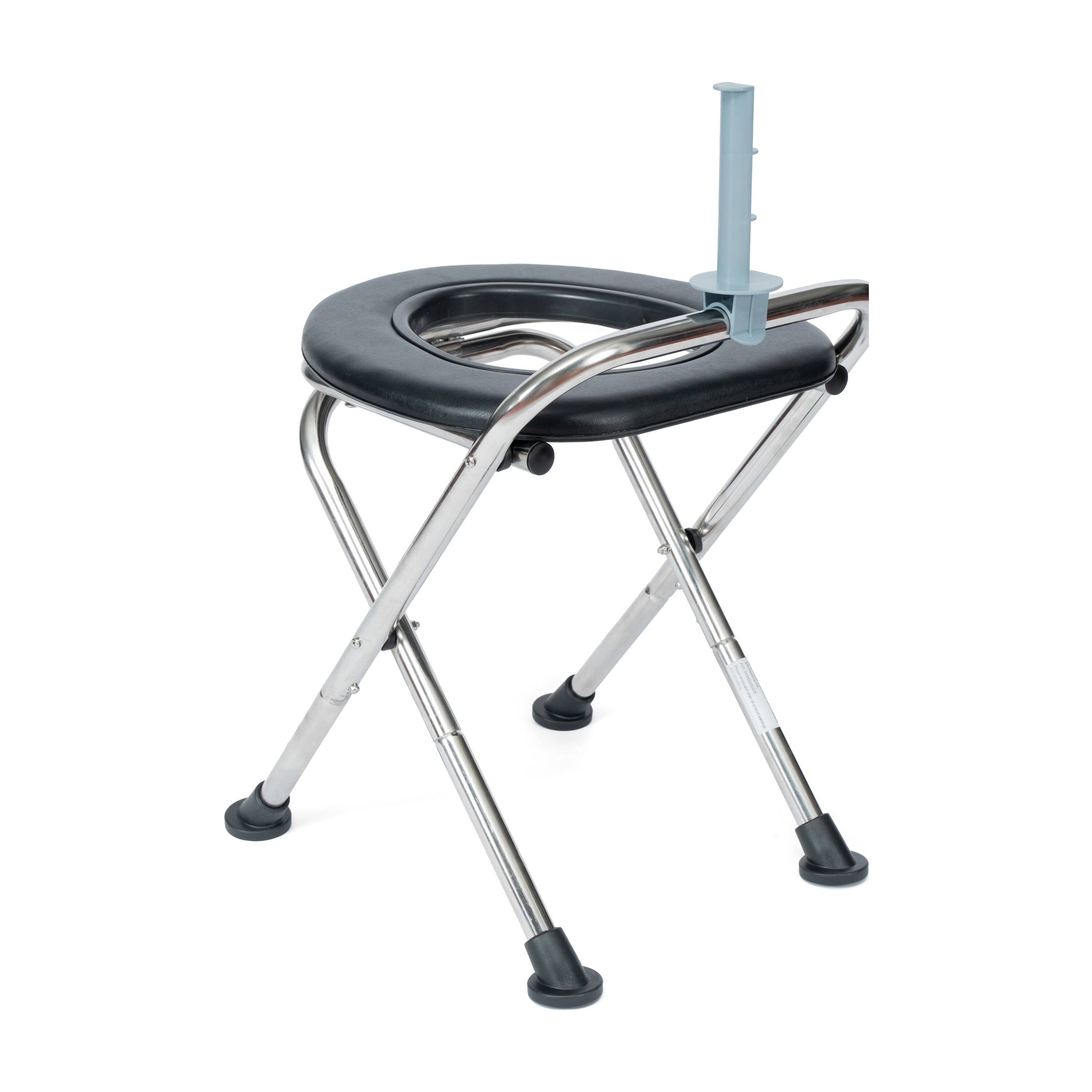 Alt View 8. Emma + Oliver - Portable Folding Travel Toilet with Cushioned Seat and Non-Slip Feet - Silver/Black.