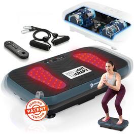 LifePro - VibraRed Vibration Plate Exercise Machine with Red Light Therapy, 99 Speeds & Resistance Bands - Jade
