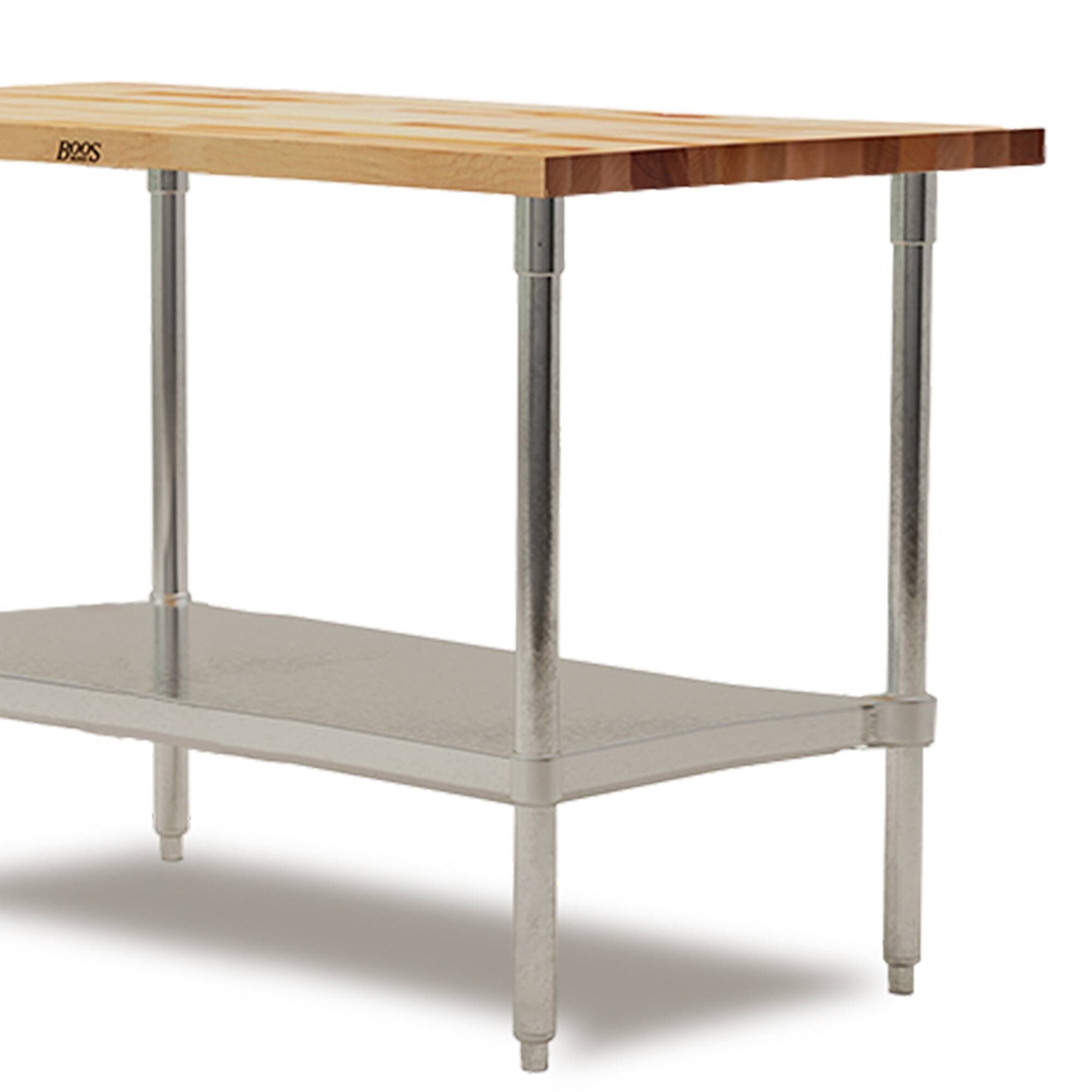Alt View 8. John Boos - John Boos Maple Wood Top Work Table with Adjustable Lower Shelf, 60 x 30 x 1.5" - Maple.