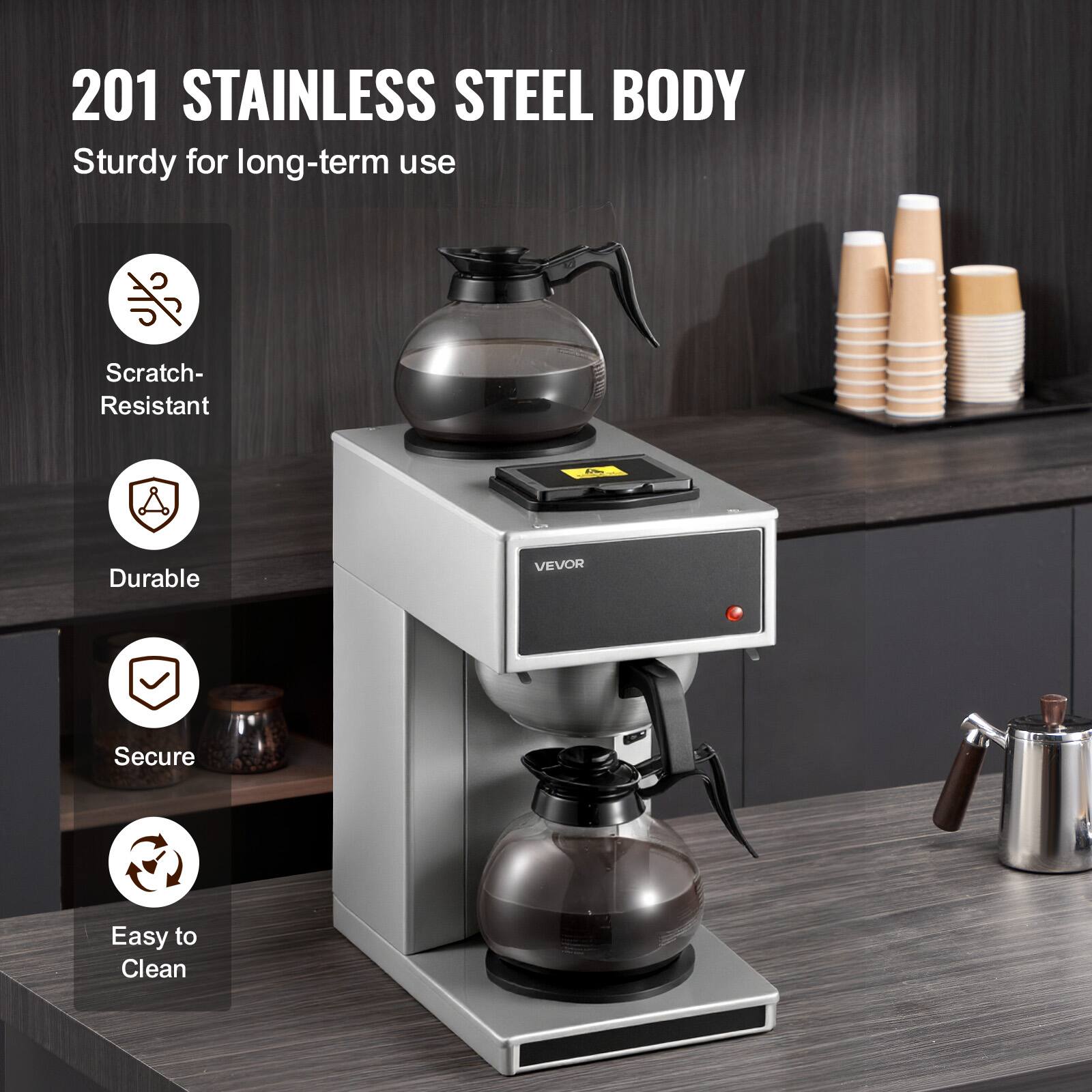 201 STAINLESS STEEL BODY  
Sturdy for long-term use  
Scratch-Resistant  
Durable  
Secure  
Easy to Clean