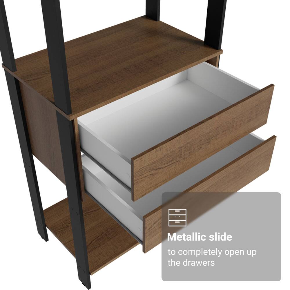 Metallic slide to completely open up the drawers