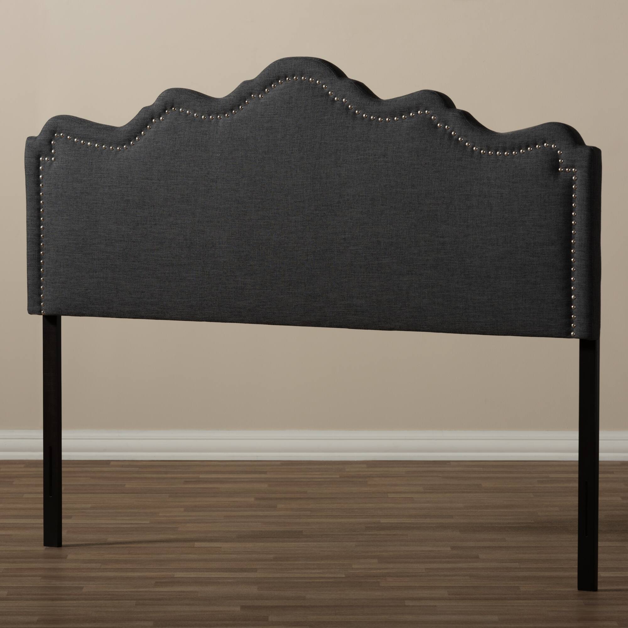Alt View 1. Baxton Studio - Nadeen Modern and Contemporary Fabric Queen Size Headboard - Dark Grey.