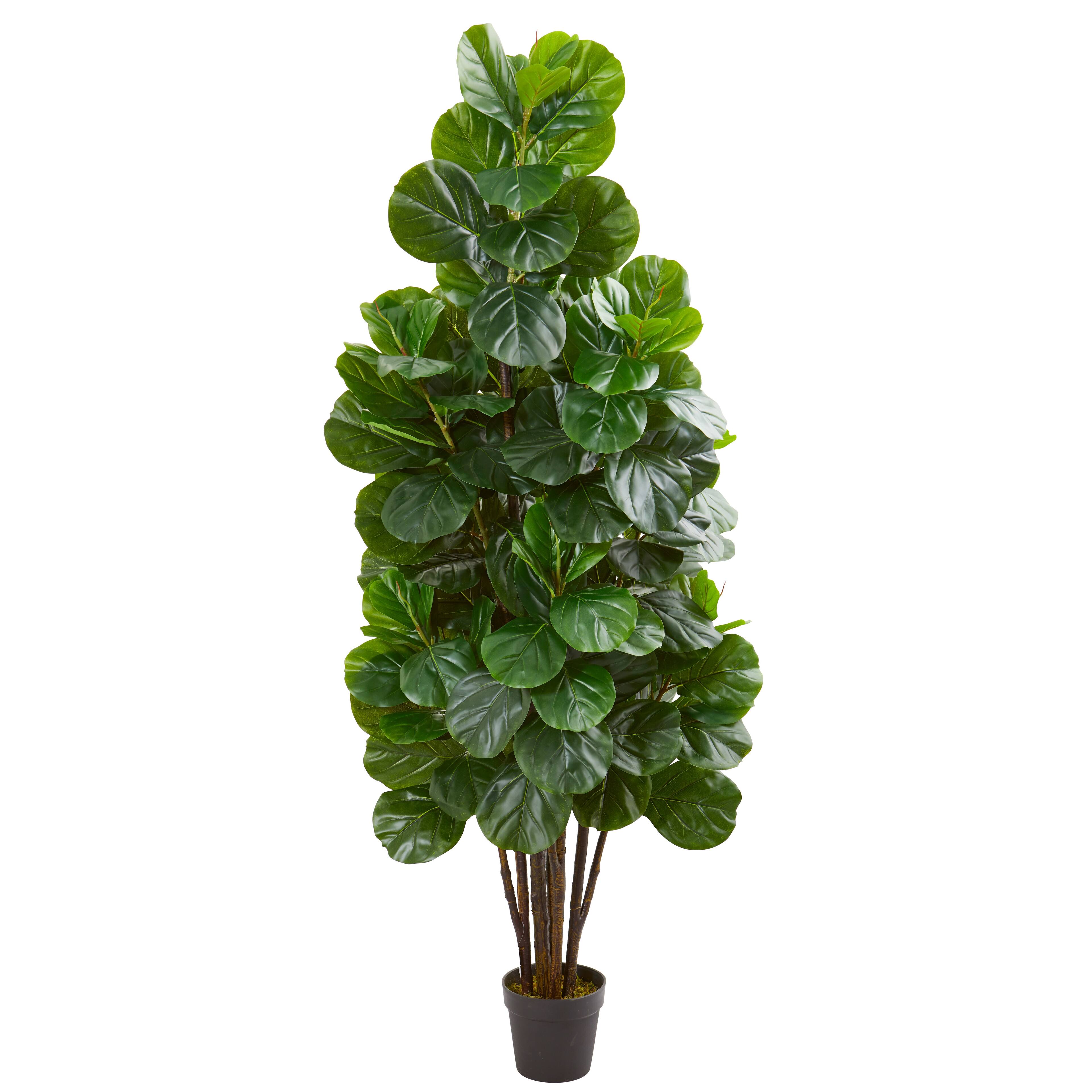 Front. BreeBe - 6' Fiddle Leaf Fig Artificial Tree - Green.