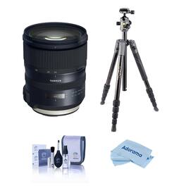 Bundle - Tamron - SP 24-70mm f/2.8 Di VC USD G2 Lens for Nikon F with VEO 3 GO Tripod