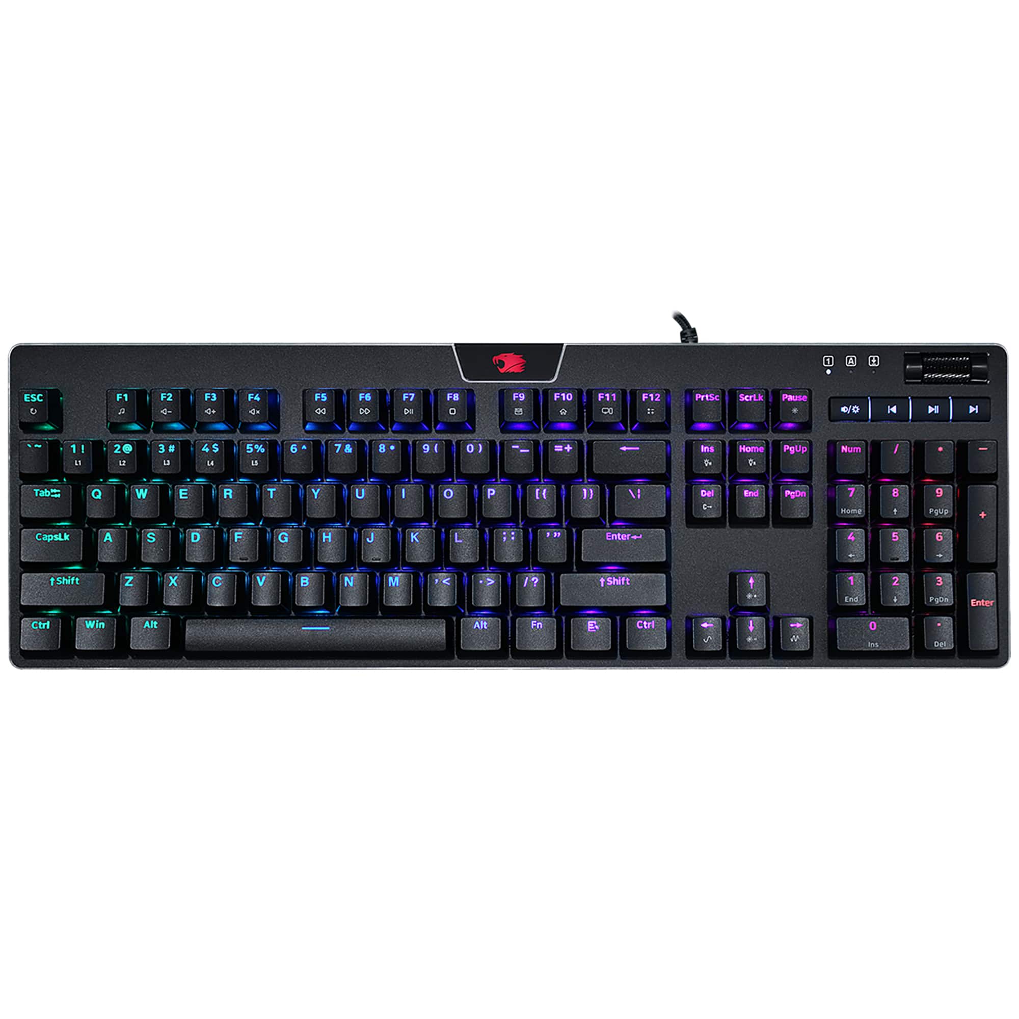 Front Zoom. iBUYPOWER - MEK 4 - Full-size Wired RGB Mechanical Tactile Brown Switch Gaming Keyboard with Custom Lighting - Black.