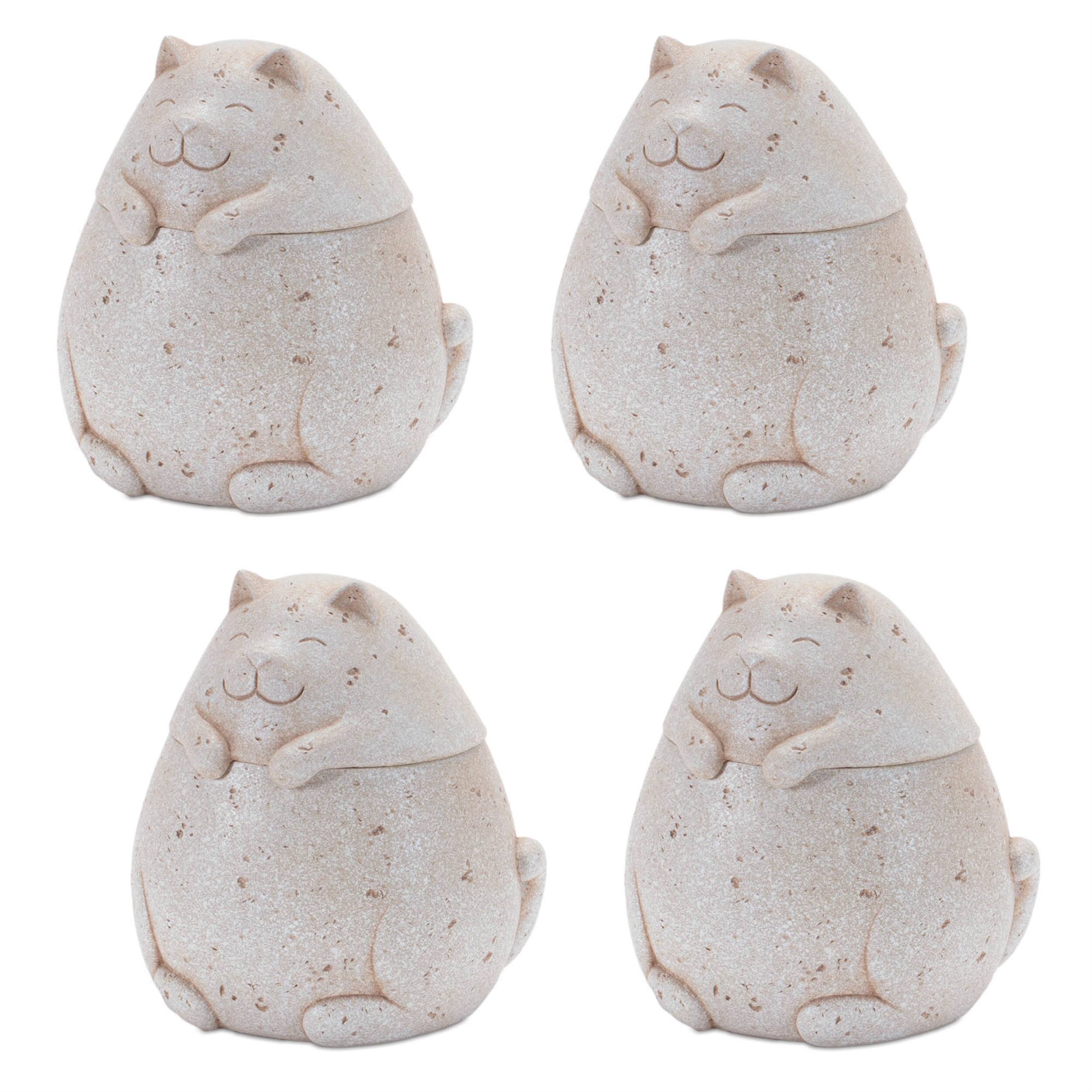 Left. BreeBe - Decorative Cat Box (Set of 4) - Beige.