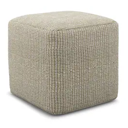 Simpli Home - Zelma Square Woven Pouf - Cream and Natural