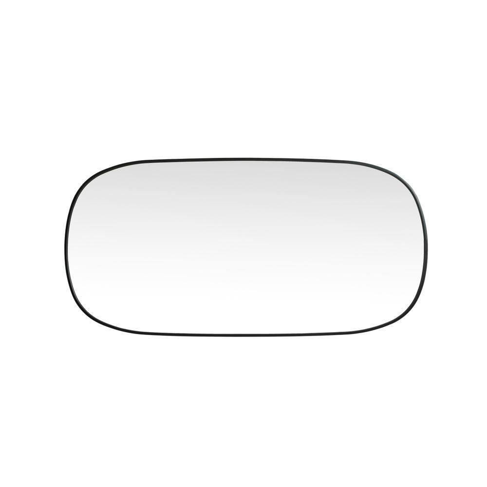 Back. Elegant Decor - Metal Frame Oval Mirror 30x60 Inch in Black - Black.