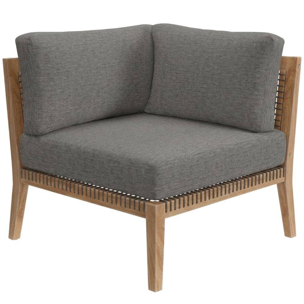 Outdoor Escape - Teak Wood Corner Outdoor Lounge Chair With Backrest And Seat Cushion - Gray price history on PriceWatchPro