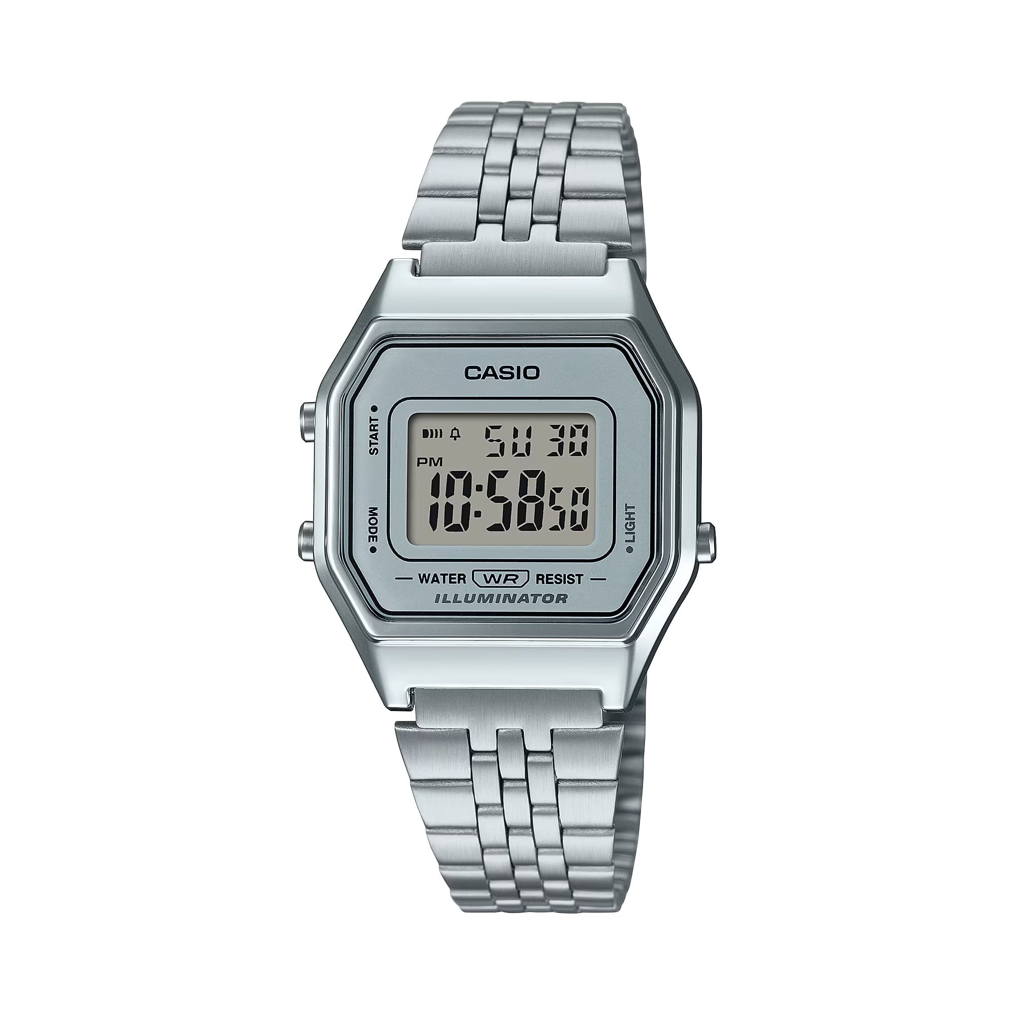 Casio - Women’s Digital Watch with Light Dial - LA-680WA-7DF - Silver