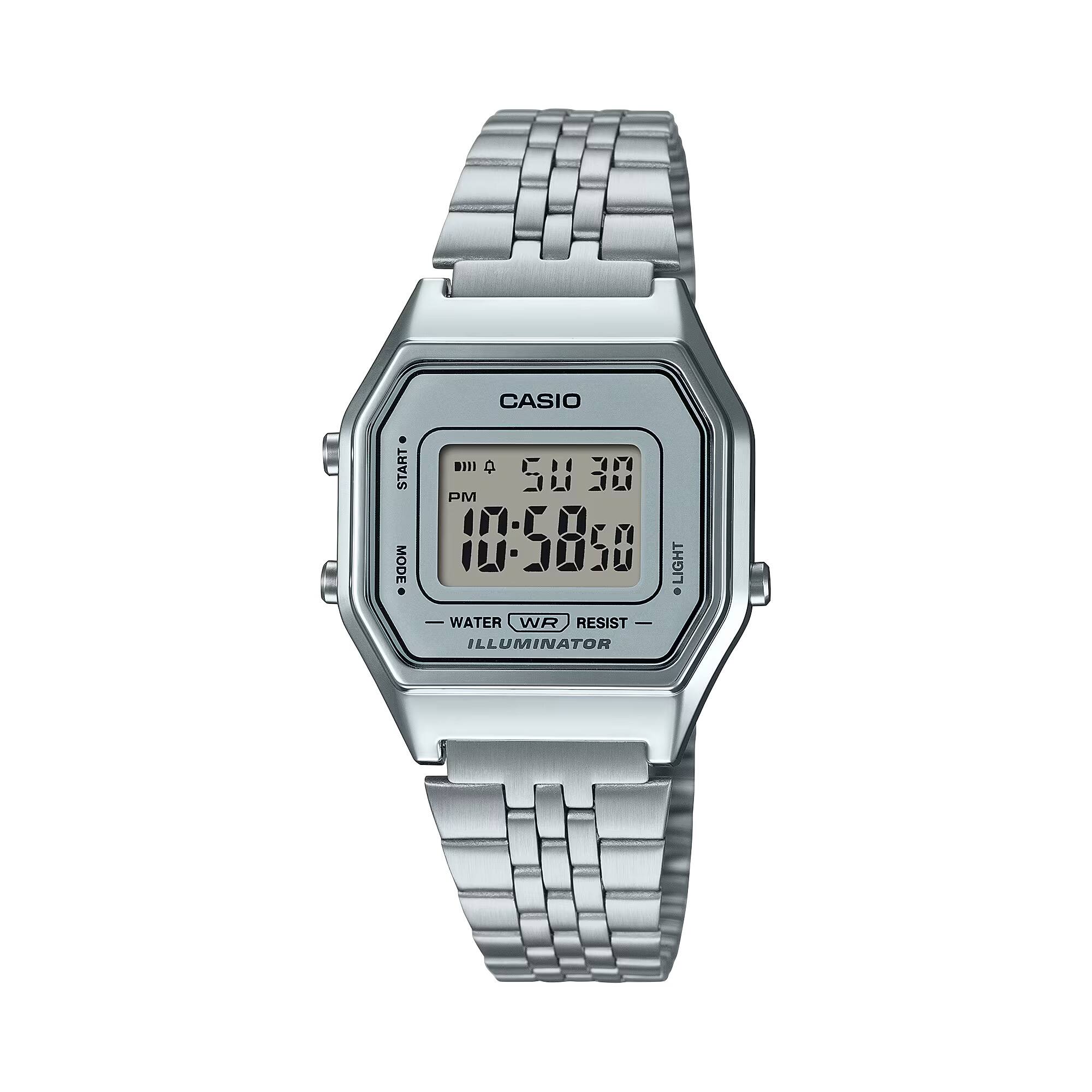 Casio - Women’s Digital Watch with Light Dial - LA-680WA-7DF - Silver