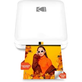 Kodak - Step Slim Mobile Color Instant Photo Printer 2x3”, Compatible with iOS and Android - White
