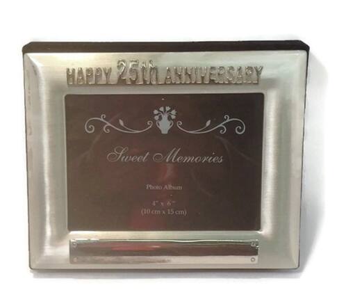 HAPPY 25th ANNIVERSARY Sweet Memories Photo Album 4"x6" (10 cm x 15 cm)
