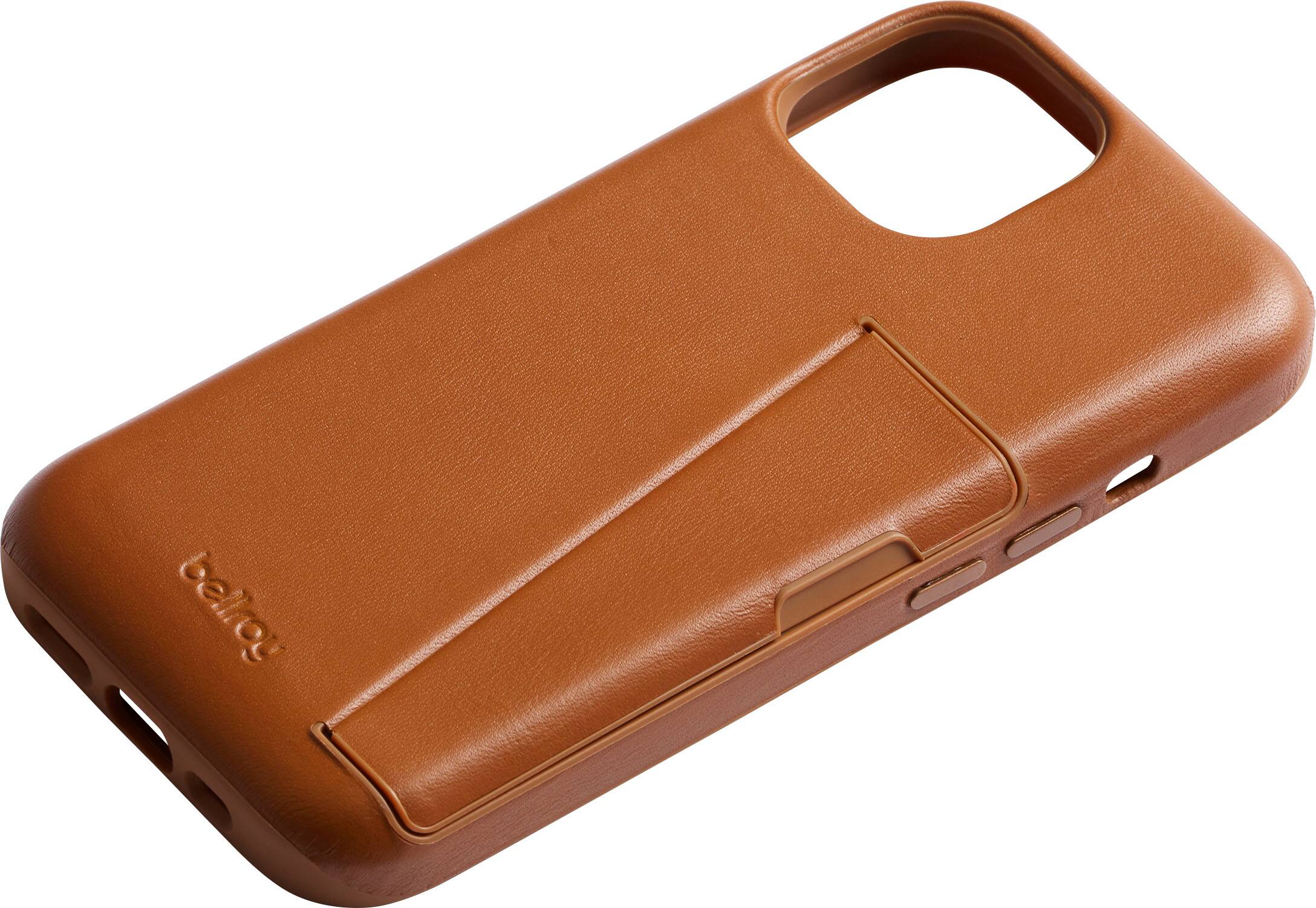 Left. Bellroy - iPhone 15 Leather Phone Case - 3 Card - Terracotta.