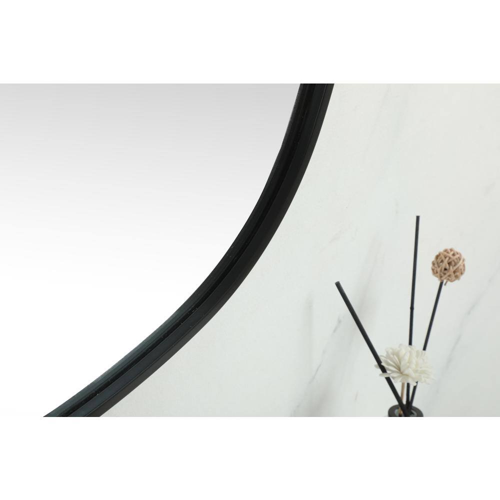 Alt View 2. Elegant Decor - Metal Frame Oval Mirror 30x60 Inch in Black - Black.