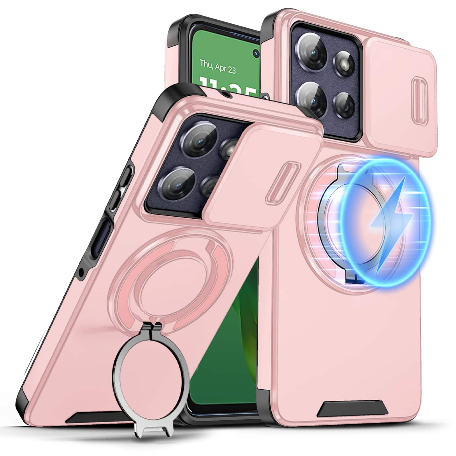 Dteck - for Motorola G Power 5G (2026/2025) Case with Camera Sliding Cover, Shockproof Magnetic Cover with Rotate Ring Stand - Pink price history on PriceWatchPro