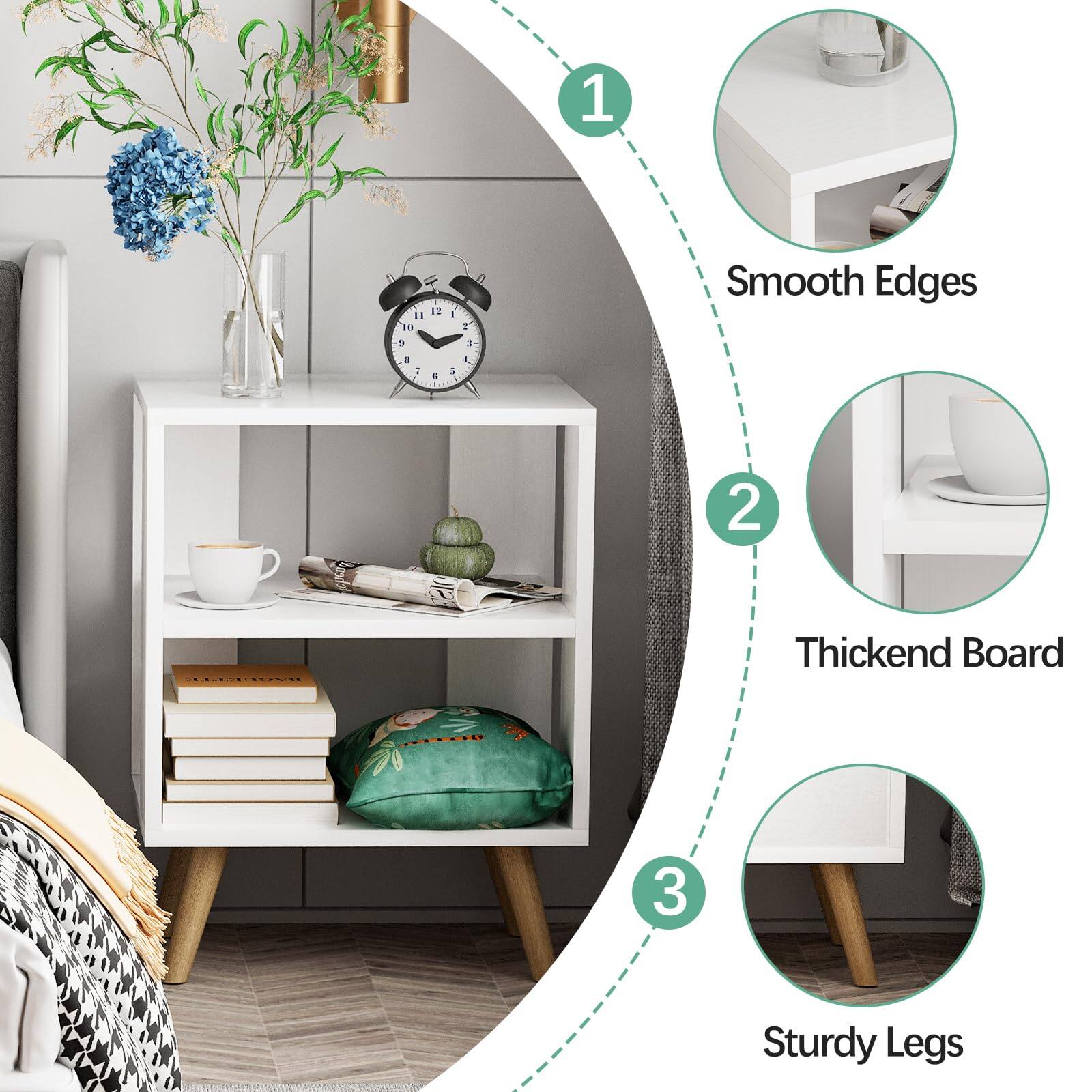 1. Smooth Edges  
2. Thickened Board  
3. Sturdy Legs