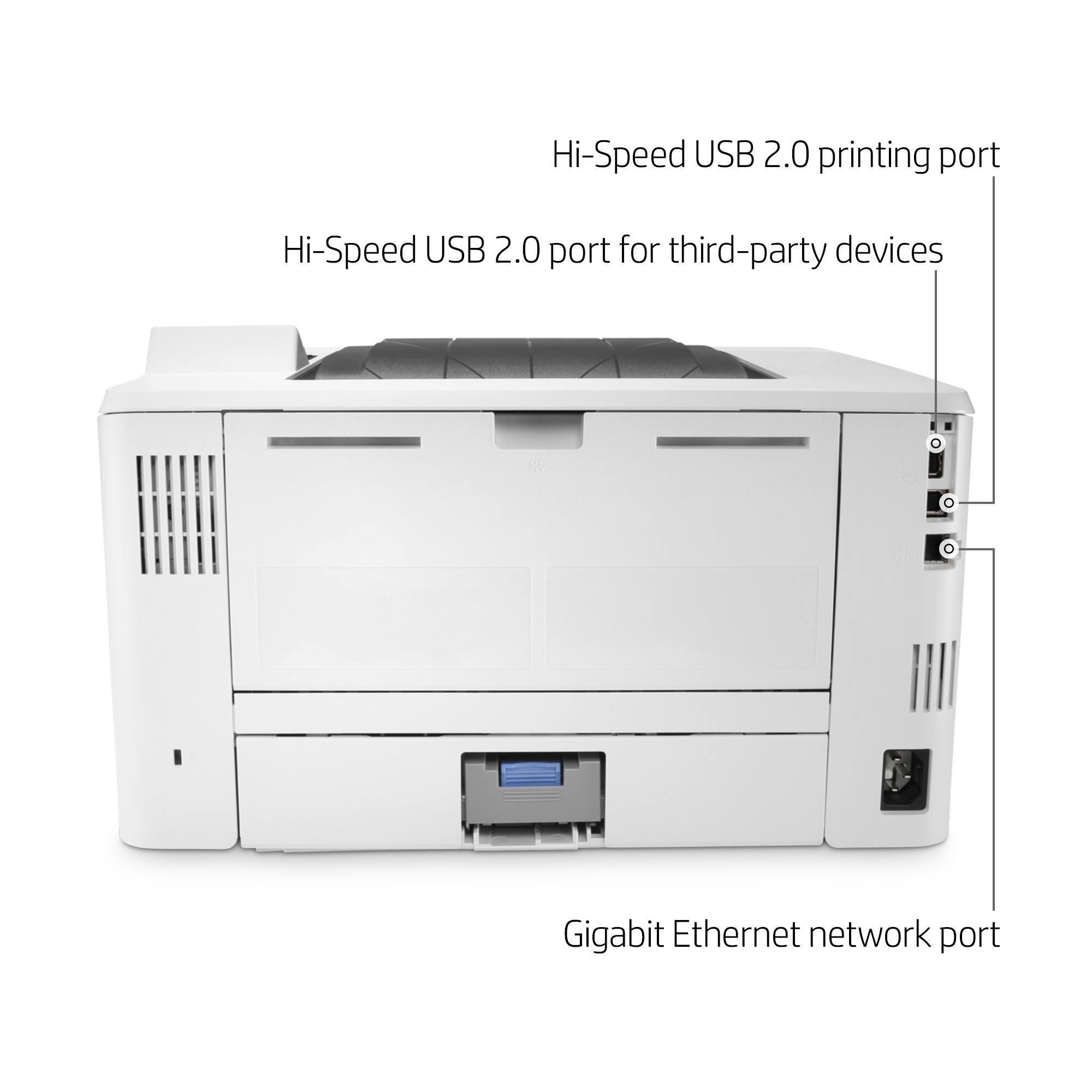 Hi-Speed USB 2.0 printing port Hi-Speed USB 2.0 port for third-party devices Gigabit Ethernet network port