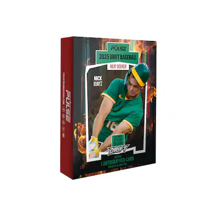PULSETRADINGCARD.COM
PULSE 2: PLSE 2025 DRIFT BASEBALL HEAT SEEKER
NICK KURTZ 16
ALL CARDS #D/40 OR LESS!
DRIFT INCLUDES AUTOGRAPHED CARD
1 JEWEL CASE
108 A I PER BOX