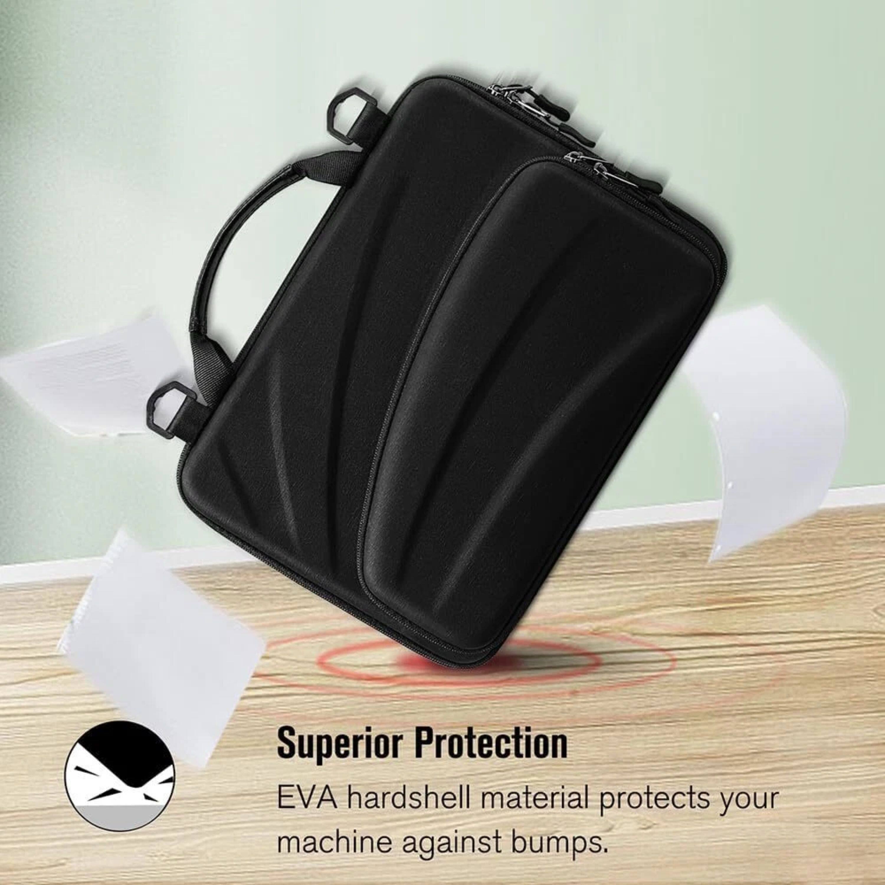 Superior Protection  
EVA hardshell material protects your machine against bumps.