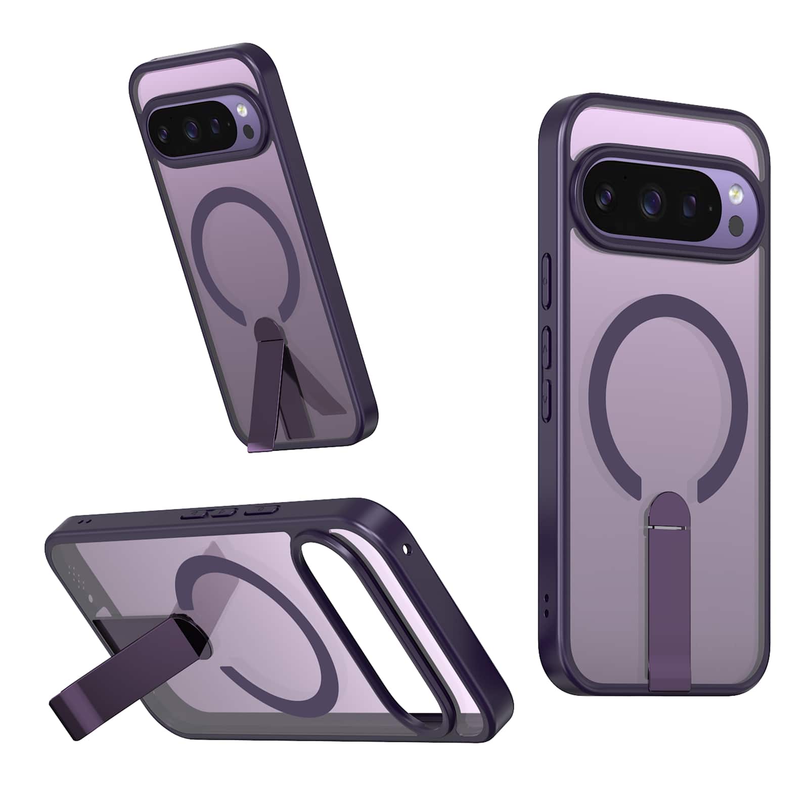 Dteck - Magnetic Case for Google Pixel 10 /10 Pro with Kickstand,Translucent Shock-absorbent Back Cover,Anti-Scratch Phone Cover - Purple price history on PriceWatchPro