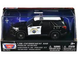 Motormax - 2022 Ford Police Interceptor Utility California Highway Patrol Black White Law Enforcement and Public Service 1/43 - Black And White