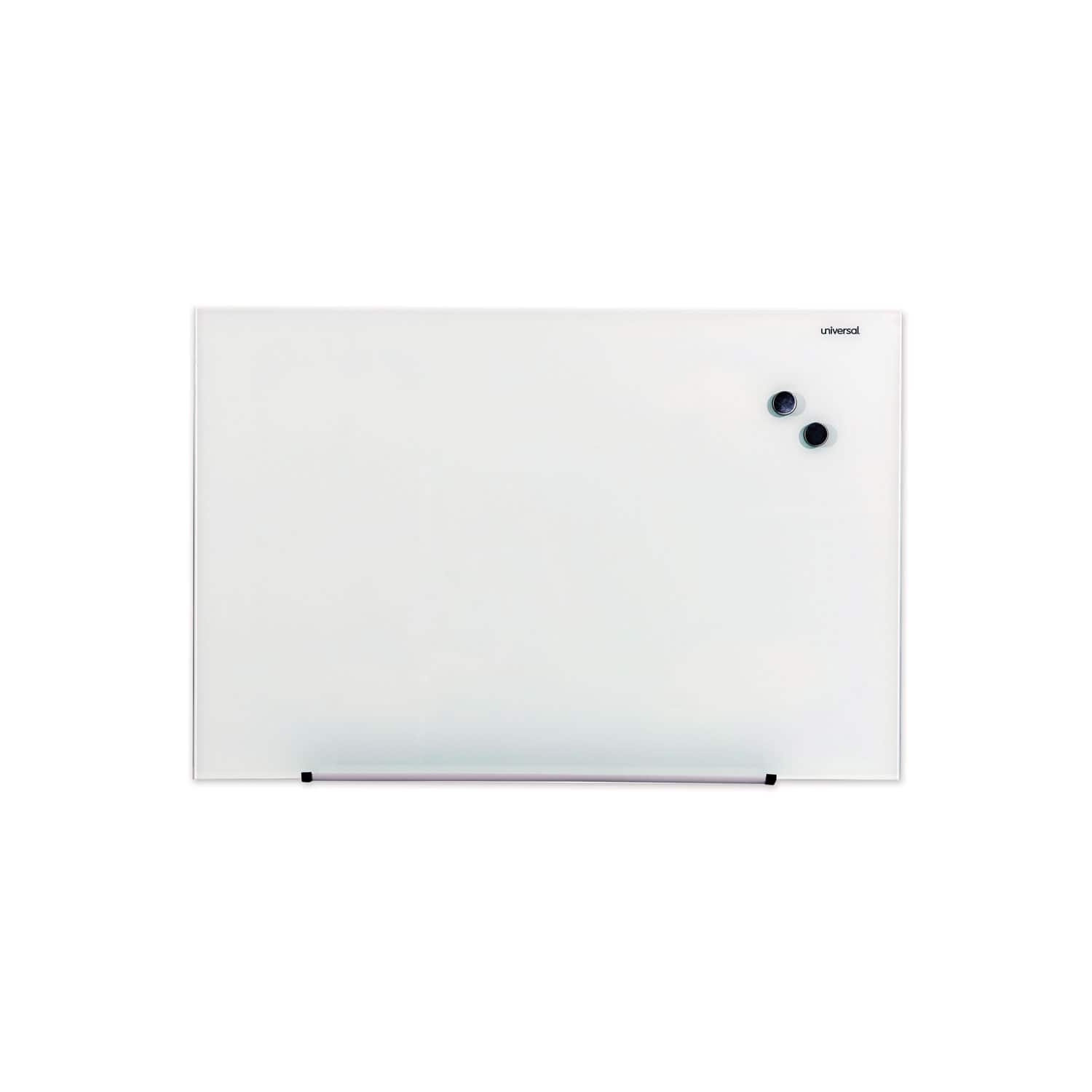 Front. Universal - Frameless Magnetic Glass Marker Board, 36" x 24", Translucent Frost Surface.