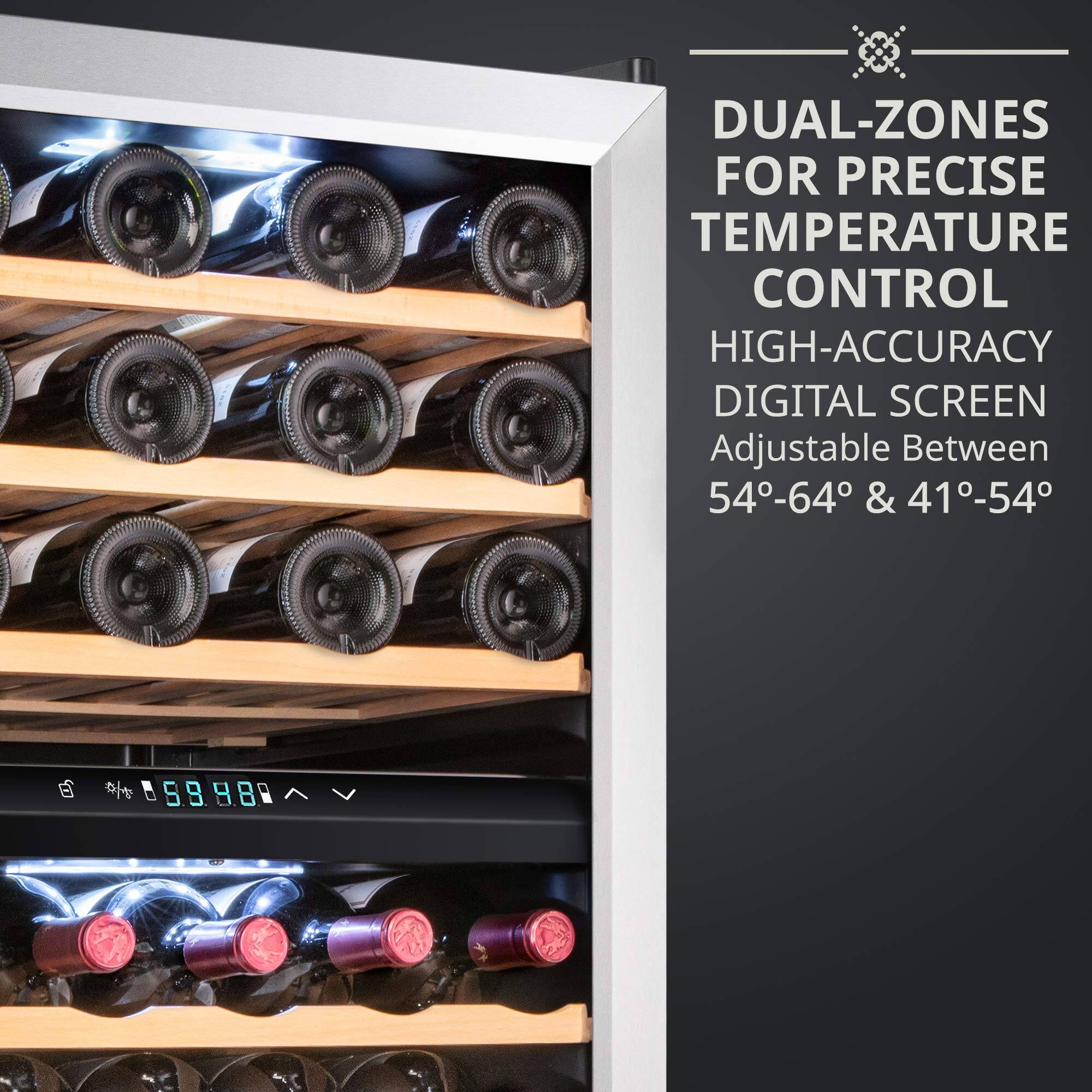 DUAL-ZONES FOR PRECISE TEMPERATURE CONTROL  
HIGH-ACCURACY DIGITAL SCREEN  
Adjustable Between 54°-64° & 41°-54°