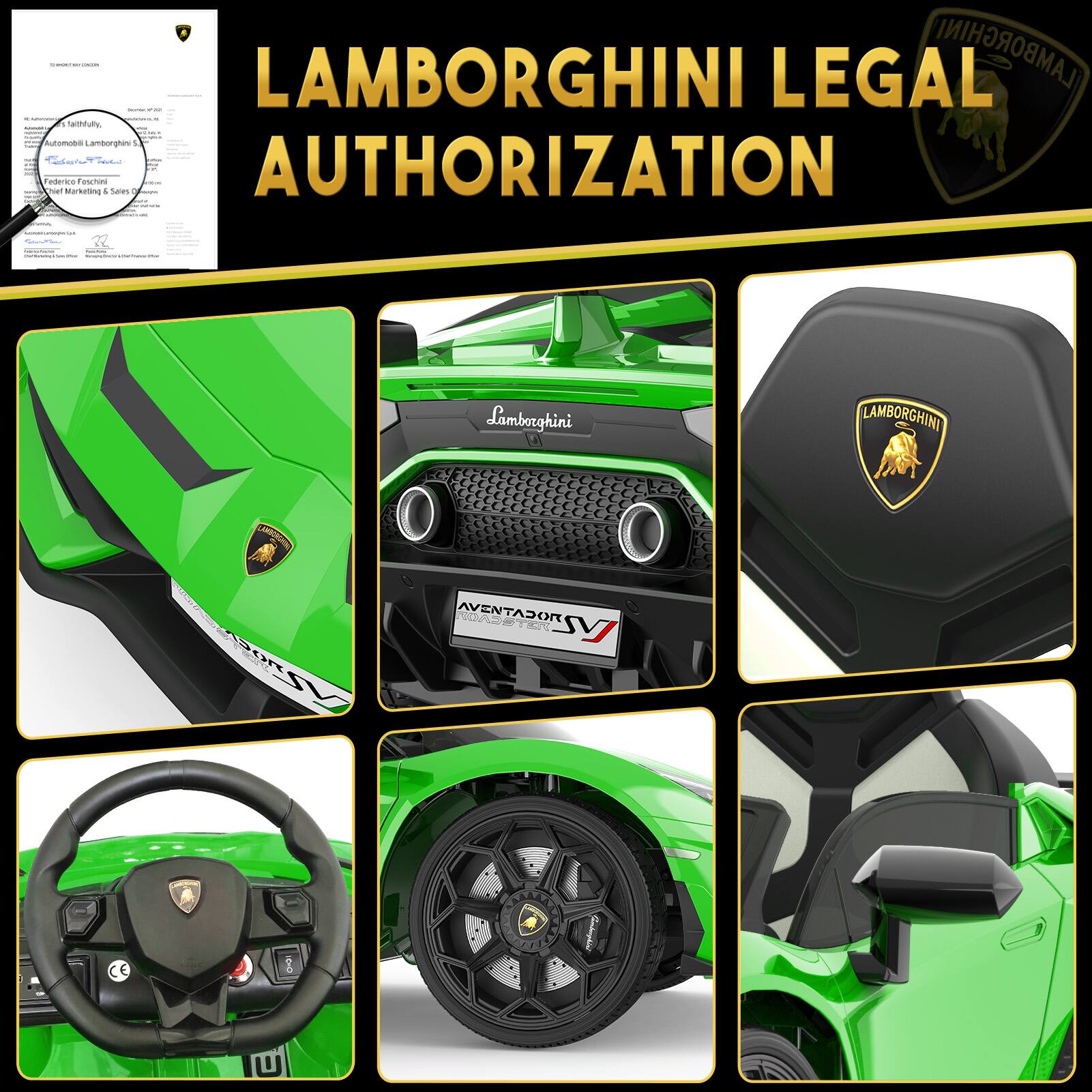 LAMBORGHINI LEGAL AUTHORIZATION

Lamborghini

Lamborghini S.p.A.
Automobili Lamborghini S.p.A.
Federico Faschini
Head of Marketing & Sales

Lamborghini
Aventador SVJ

Lamborghini