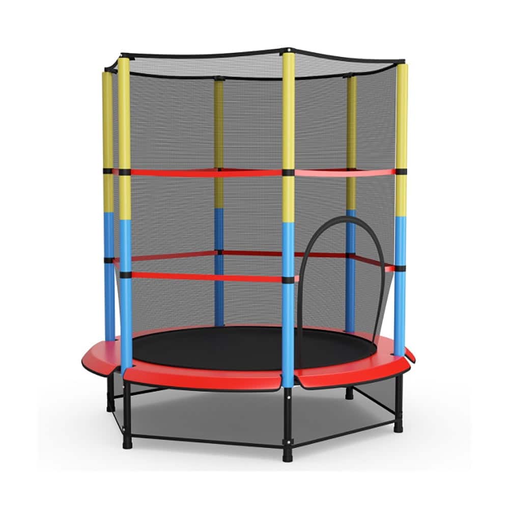 Kadyn - Kids Trampoline, Outdoor Jumper,55 Inches Kids Trampoline Recreational Bounce Jumper with Safety Enclosure Net