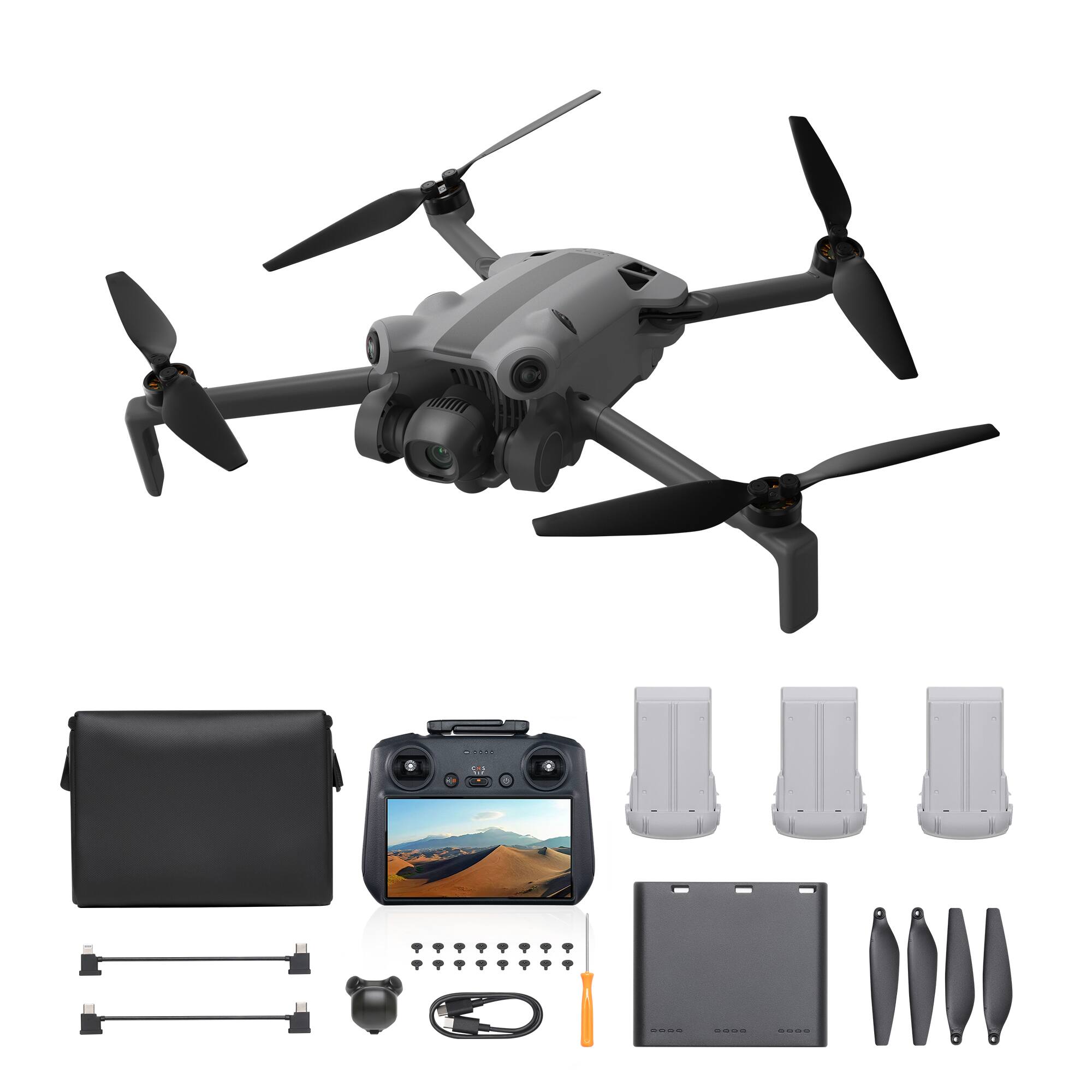 SKYROVER - X1 Fly More Combo 8K Drone Bundle with Remote Screen Controller - Gray