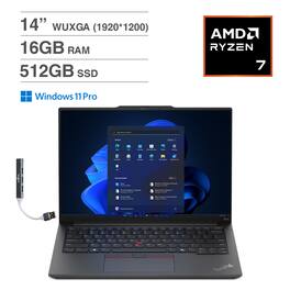 Lenovo - Thinkpad E14 G6 Laptop (Ryzen 7 7735U, 16GB, 512GB SSD, 14.0, (1920x1200), Win 11 Pro ) - Black