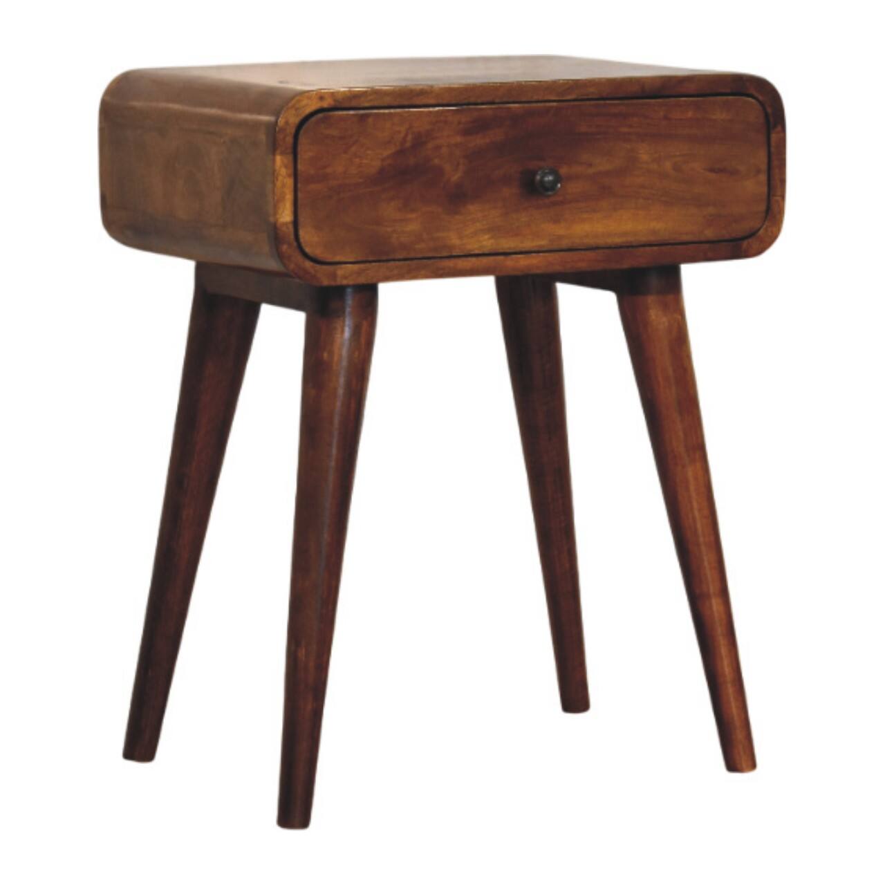 Left. Artisan Furniture - Artisan Furniture Solid Wood Avora Chestnut Nightstand with 1 drawer, Brown - Chestnut.