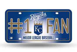 Rico Industries - Kansas City Royals #1 Fan Metal License Plate Tag - Number One KC Fan - Multi