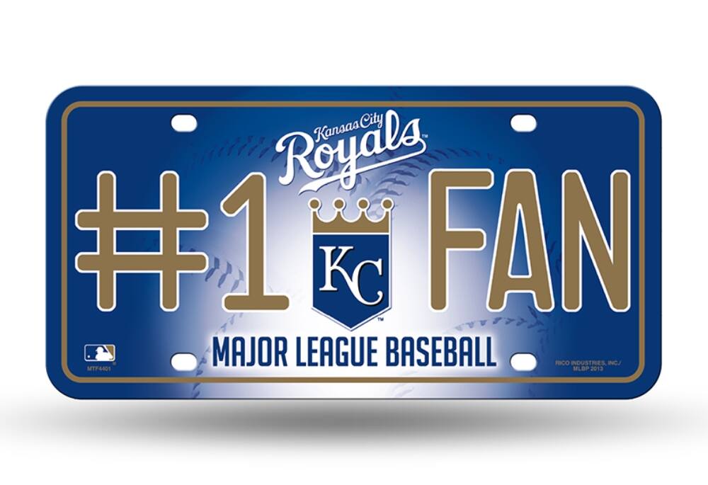 Kansas City Royals #1 Fan Stamped Metal License Plate Auto Tag